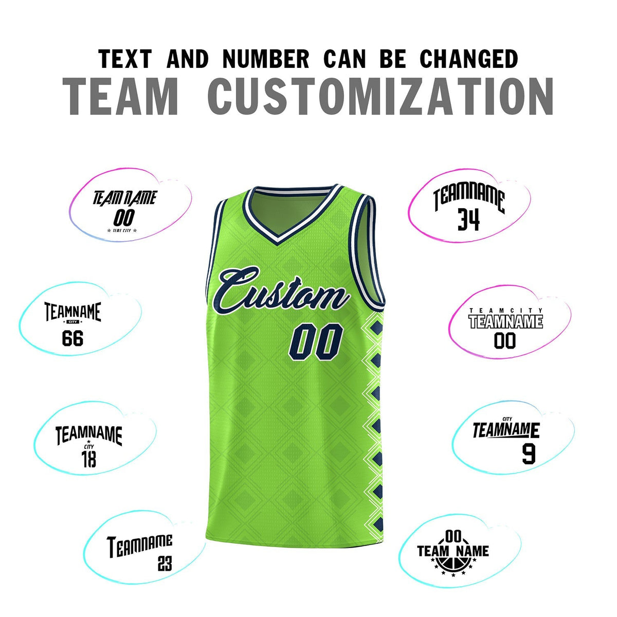 Custom Neon Green Side Blocks Sports Uniform Basketball Jersey|KXKSHOP
