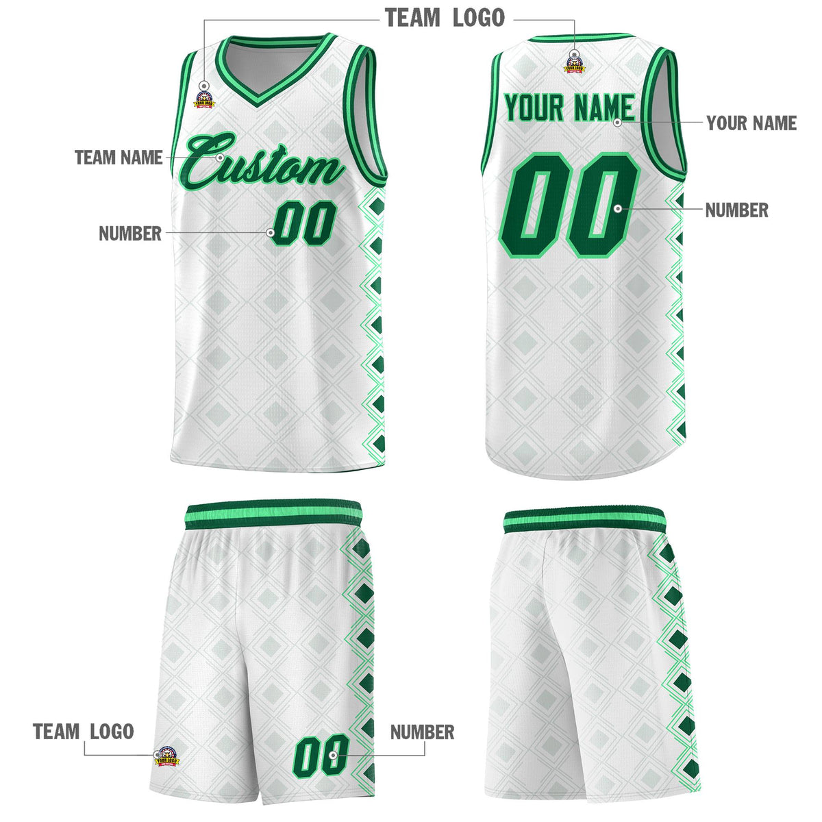Custom White Side Blocks Sports Uniform Basketball Jersey|KXKSHOP