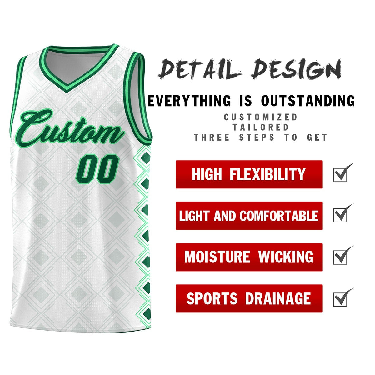 Custom White Side Blocks Sports Uniform Basketball Jersey|KXKSHOP
