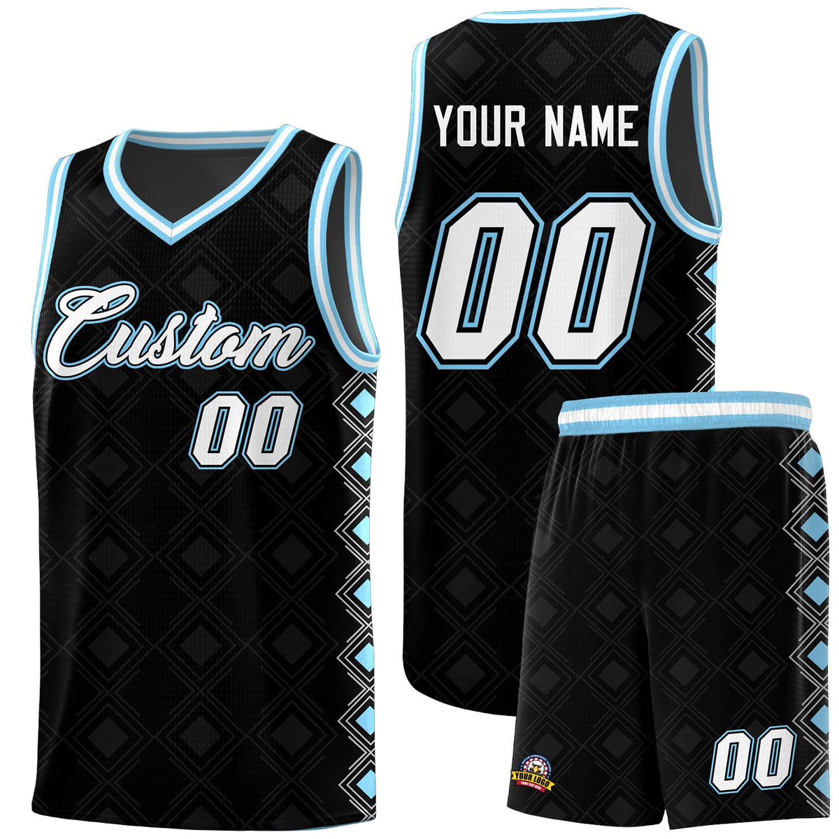 Custom Black Side Blocks Sports Uniform Basketball Jersey|KXKSHOP