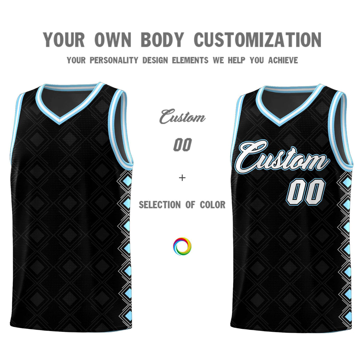 Custom Black Side Blocks Sports Uniform Basketball Jersey|KXKSHOP