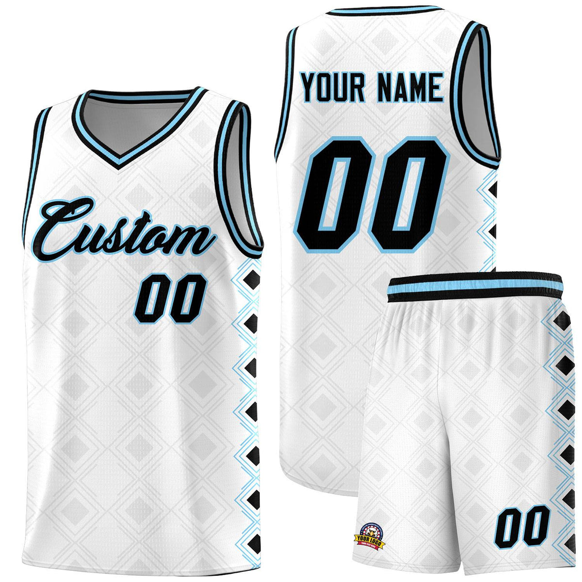 Custom White Side Blocks Sports Uniform Basketball Jersey|KXKSHOP