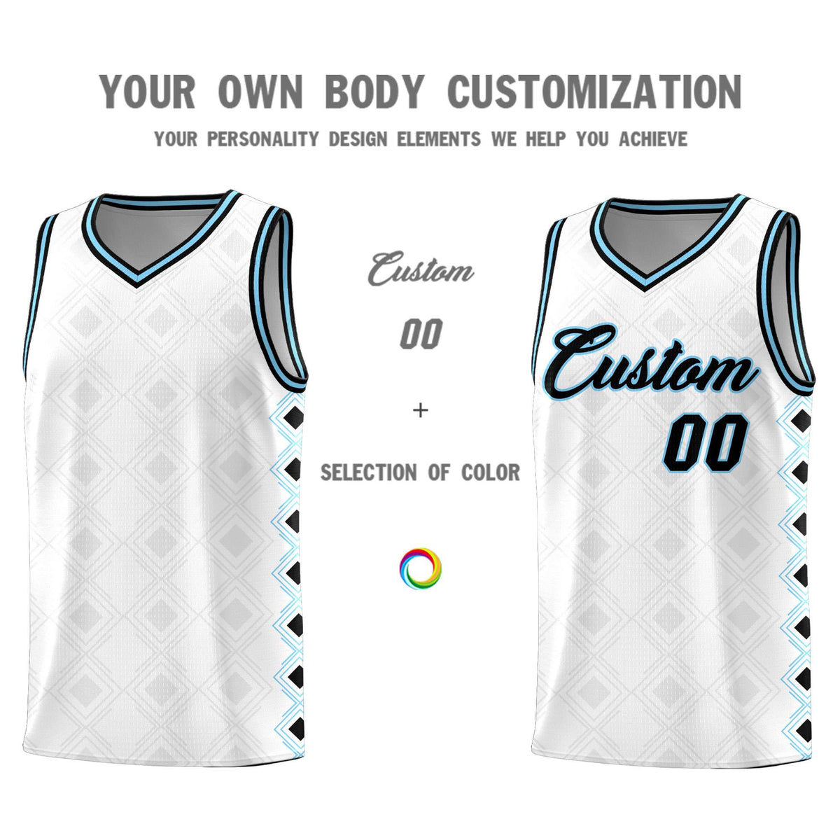 Custom White Side Blocks Sports Uniform Basketball Jersey|KXKSHOP