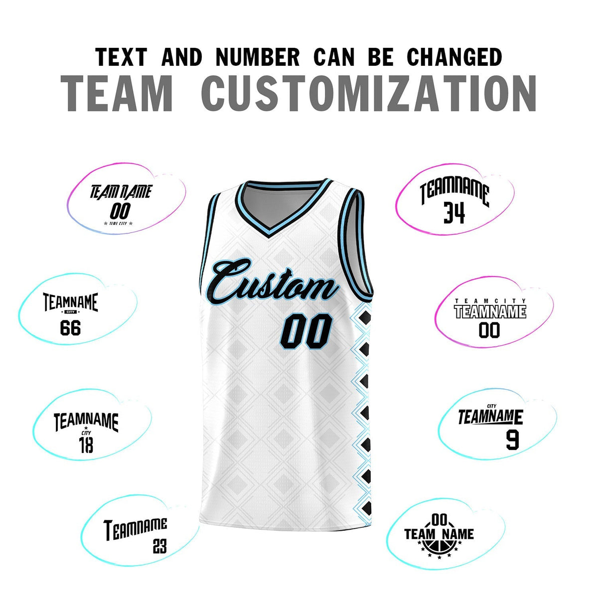 Custom White Side Blocks Sports Uniform Basketball Jersey|KXKSHOP
