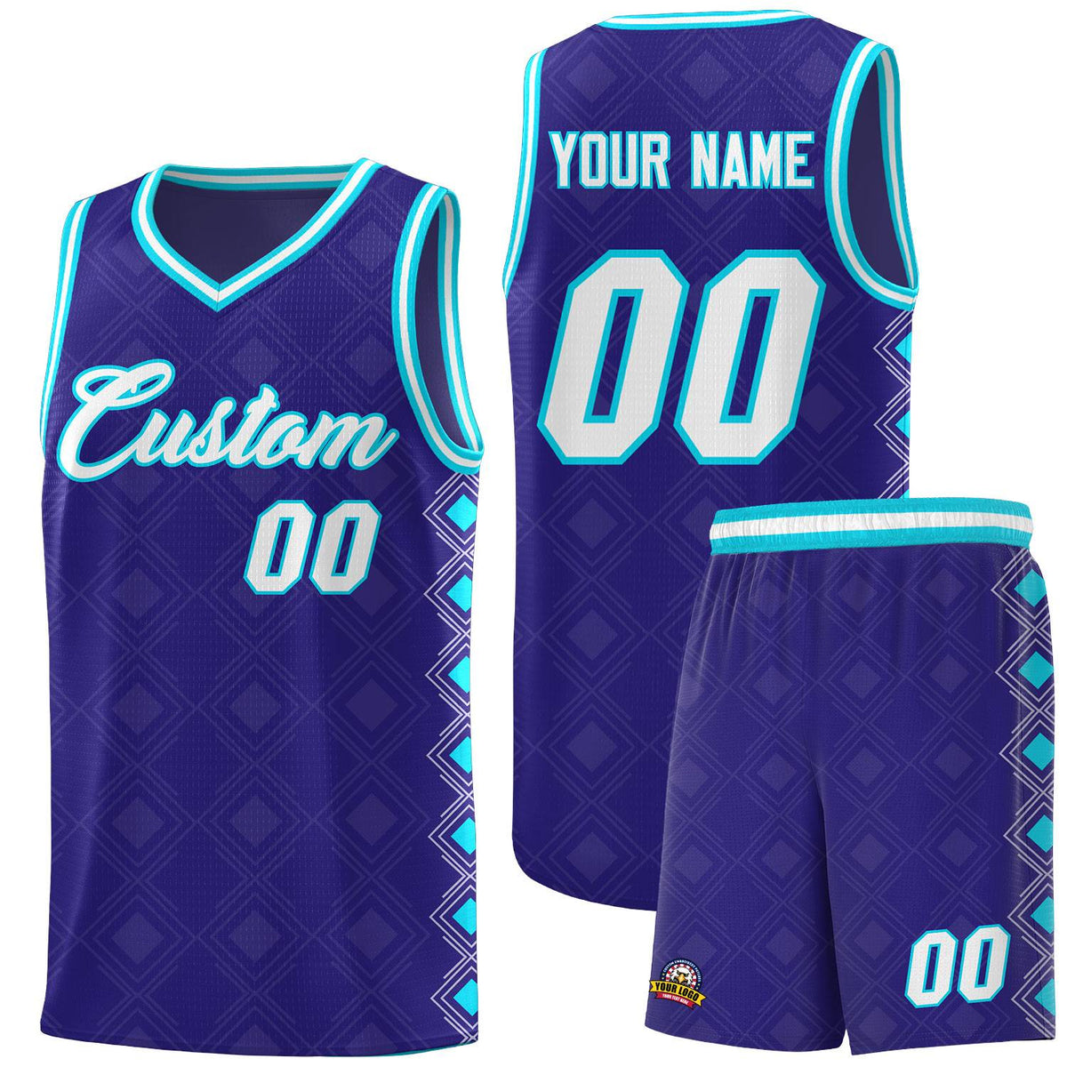 Custom Royal Side Blocks Sports Uniform Basketball Jersey|KXKSHOP