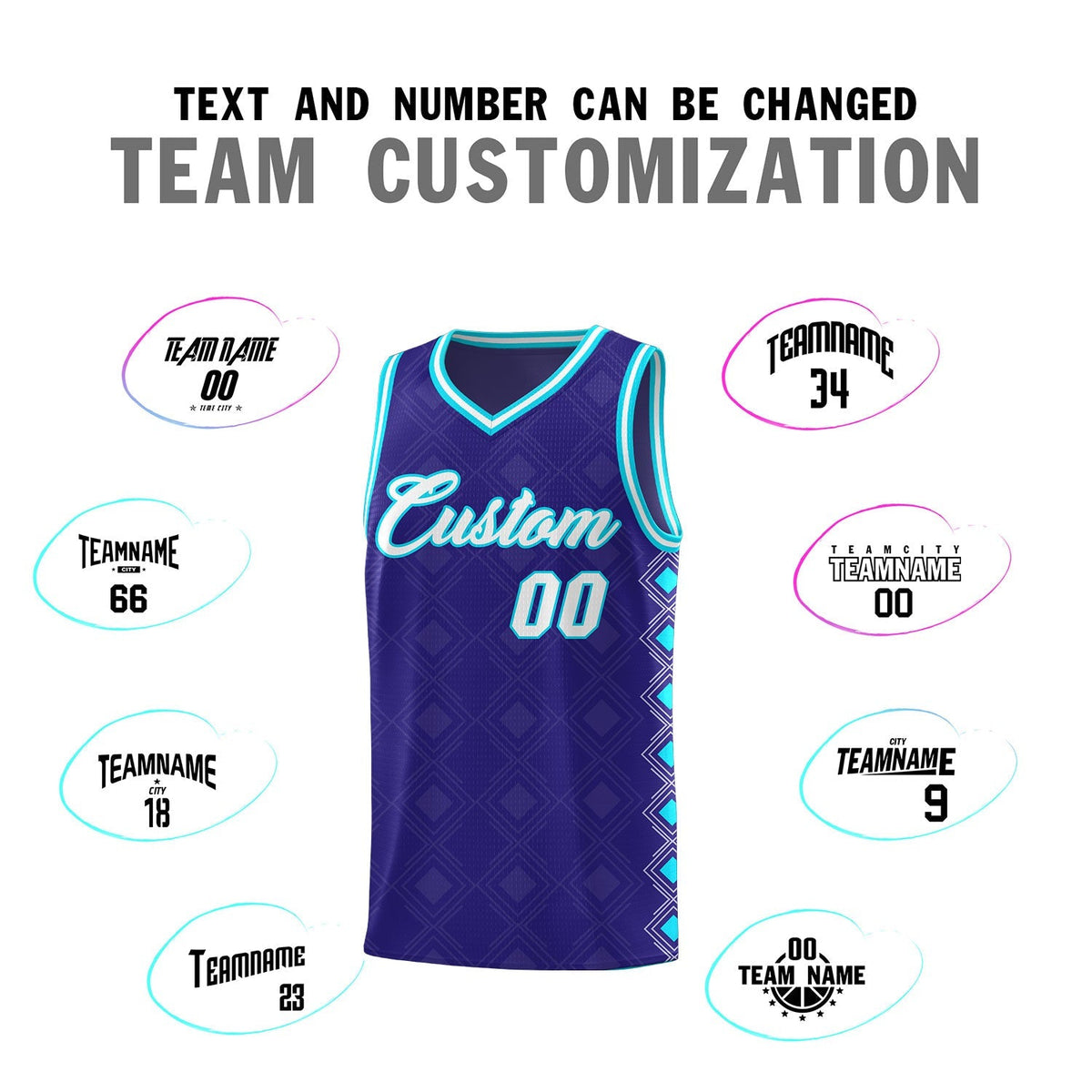Custom Royal Side Blocks Sports Uniform Basketball Jersey|KXKSHOP