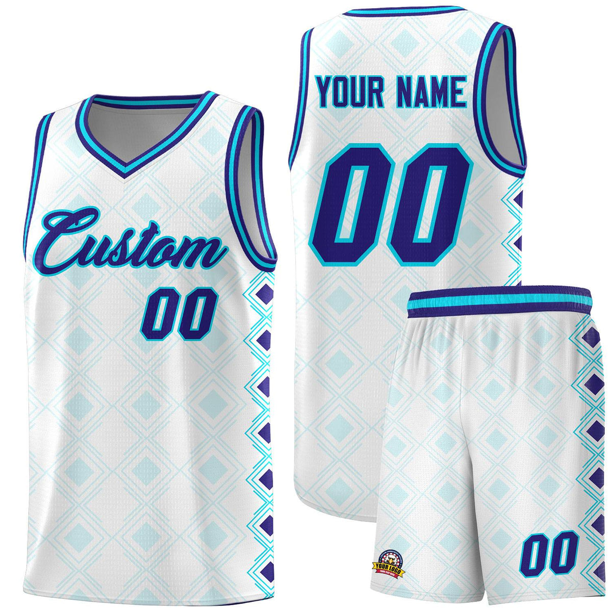 Custom White Side Blocks Sports Uniform Basketball Jersey|KXKSHOP