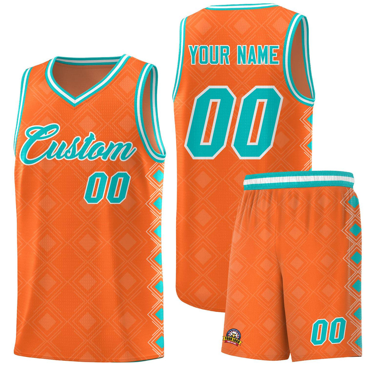 Custom Orange Side Blocks Sports Uniform Basketball Jersey|KXKSHOP