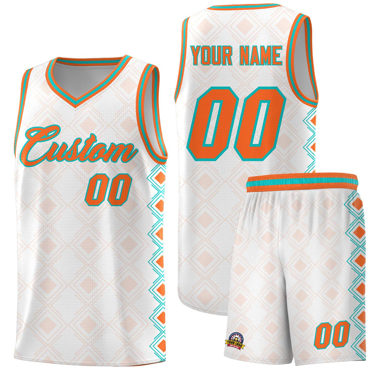 Custom White Side Blocks Sports Uniform Basketball Jersey|KXKSHOP