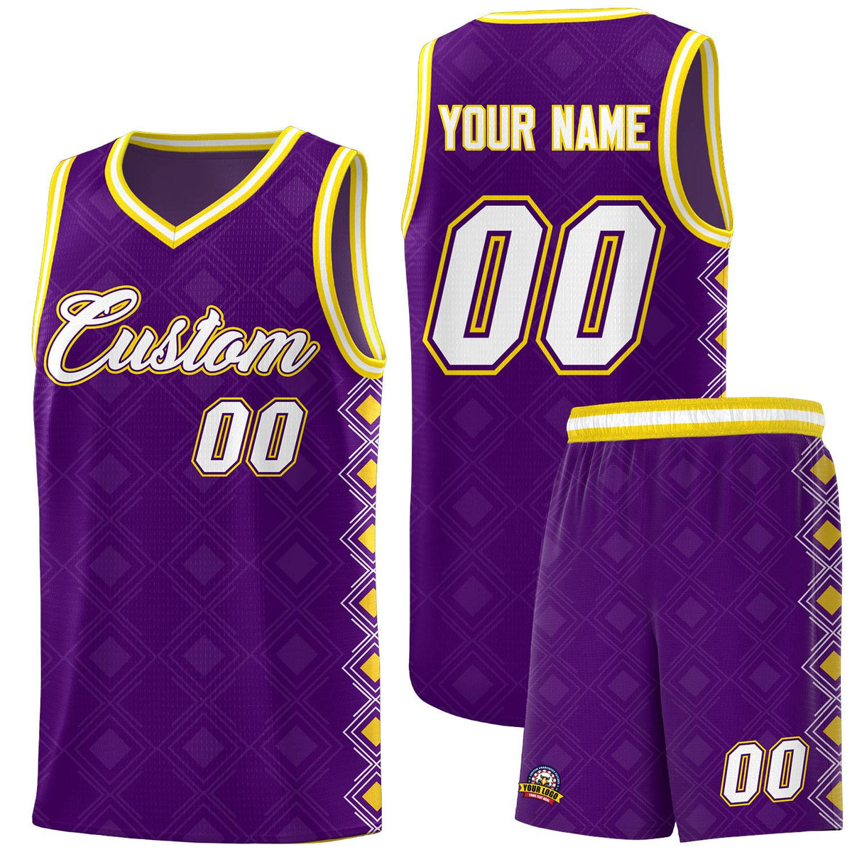 Custom Purple Side Blocks Sports Uniform Basketball Jersey|KXKSHOP