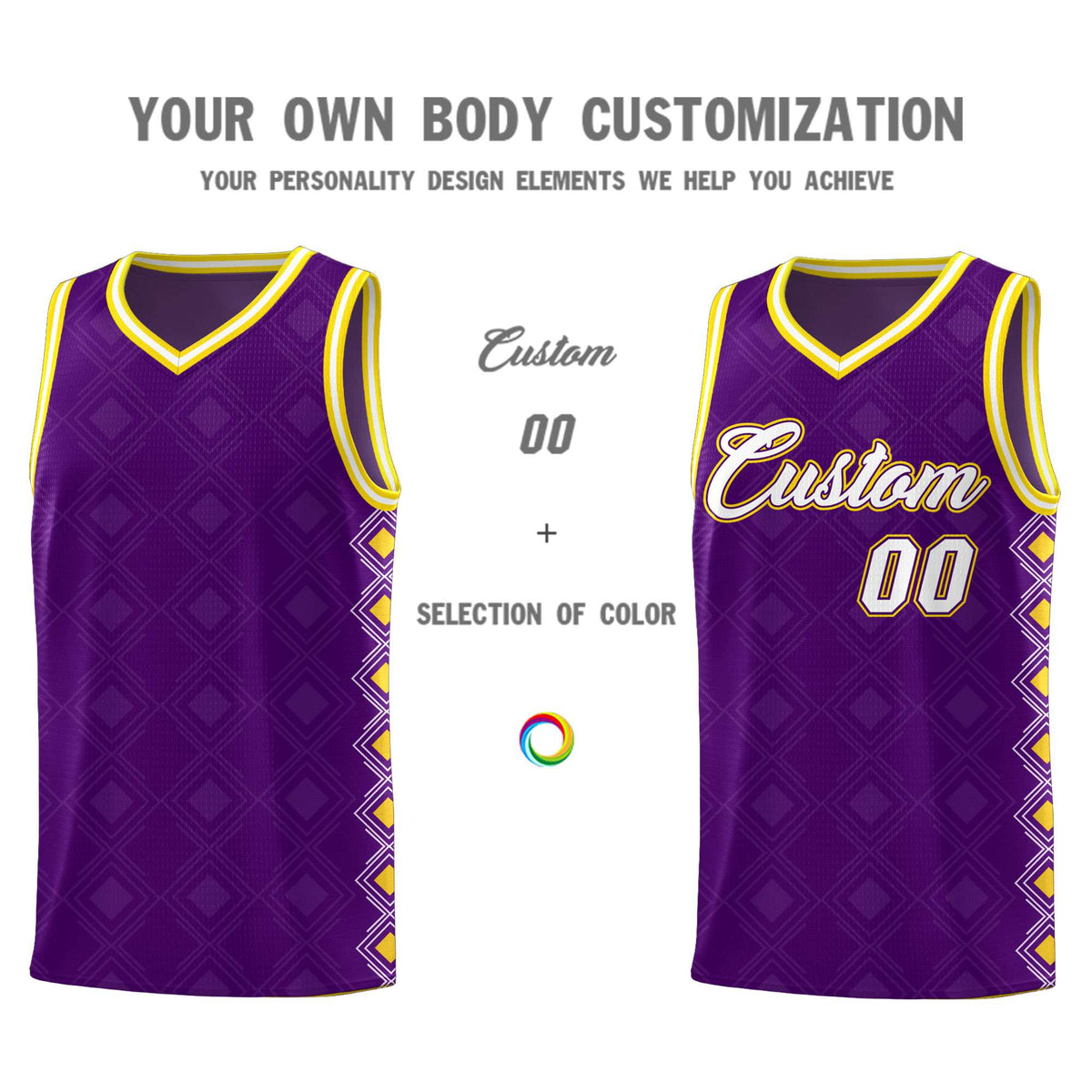 Custom Purple Side Blocks Sports Uniform Basketball Jersey|KXKSHOP