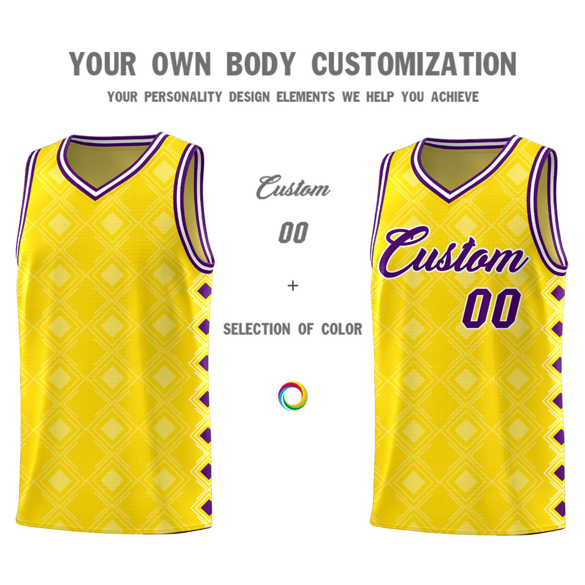 Custom Gold Side Blocks Sports Uniform Basketball Jersey|KXKSHOP