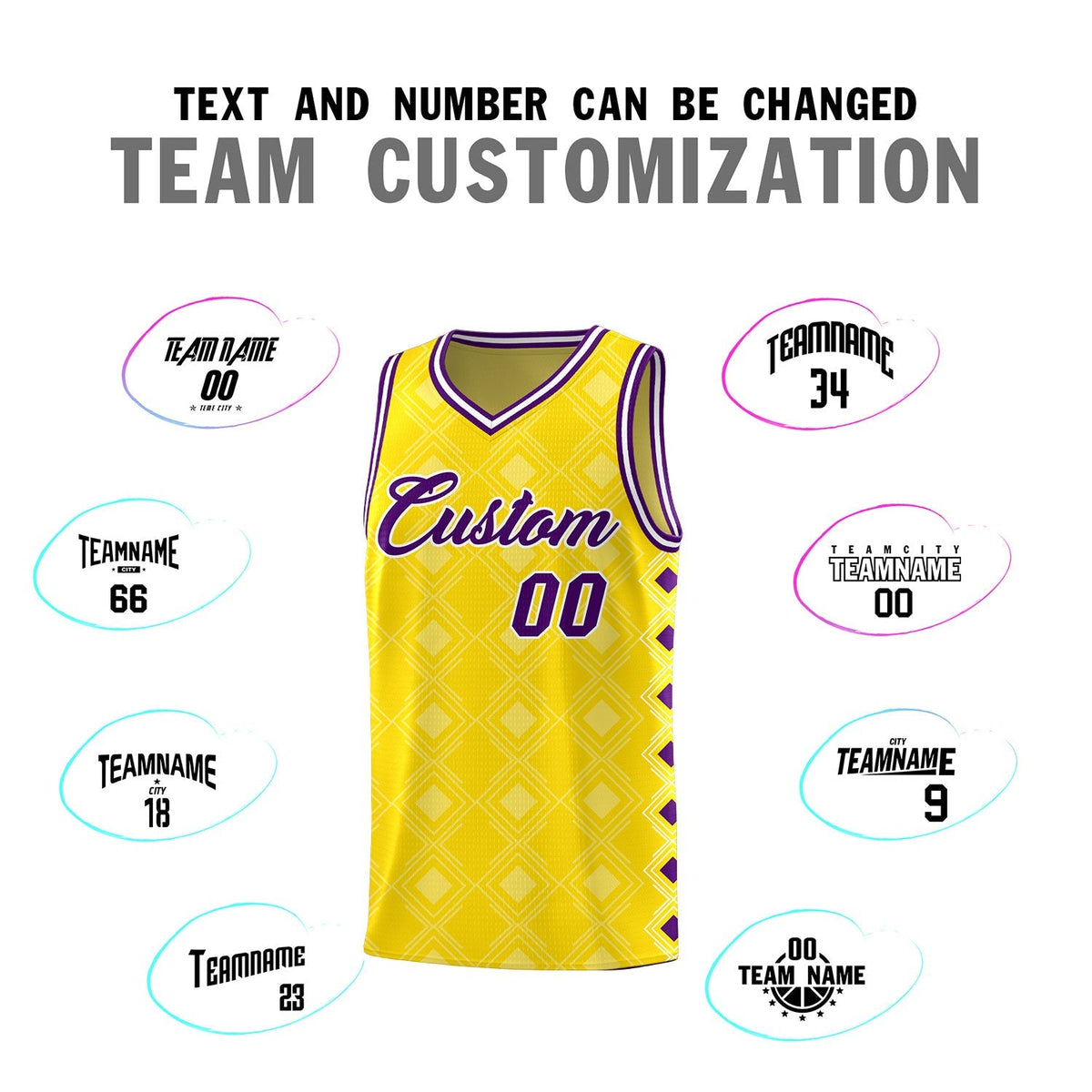 Custom Gold Side Blocks Sports Uniform Basketball Jersey|KXKSHOP