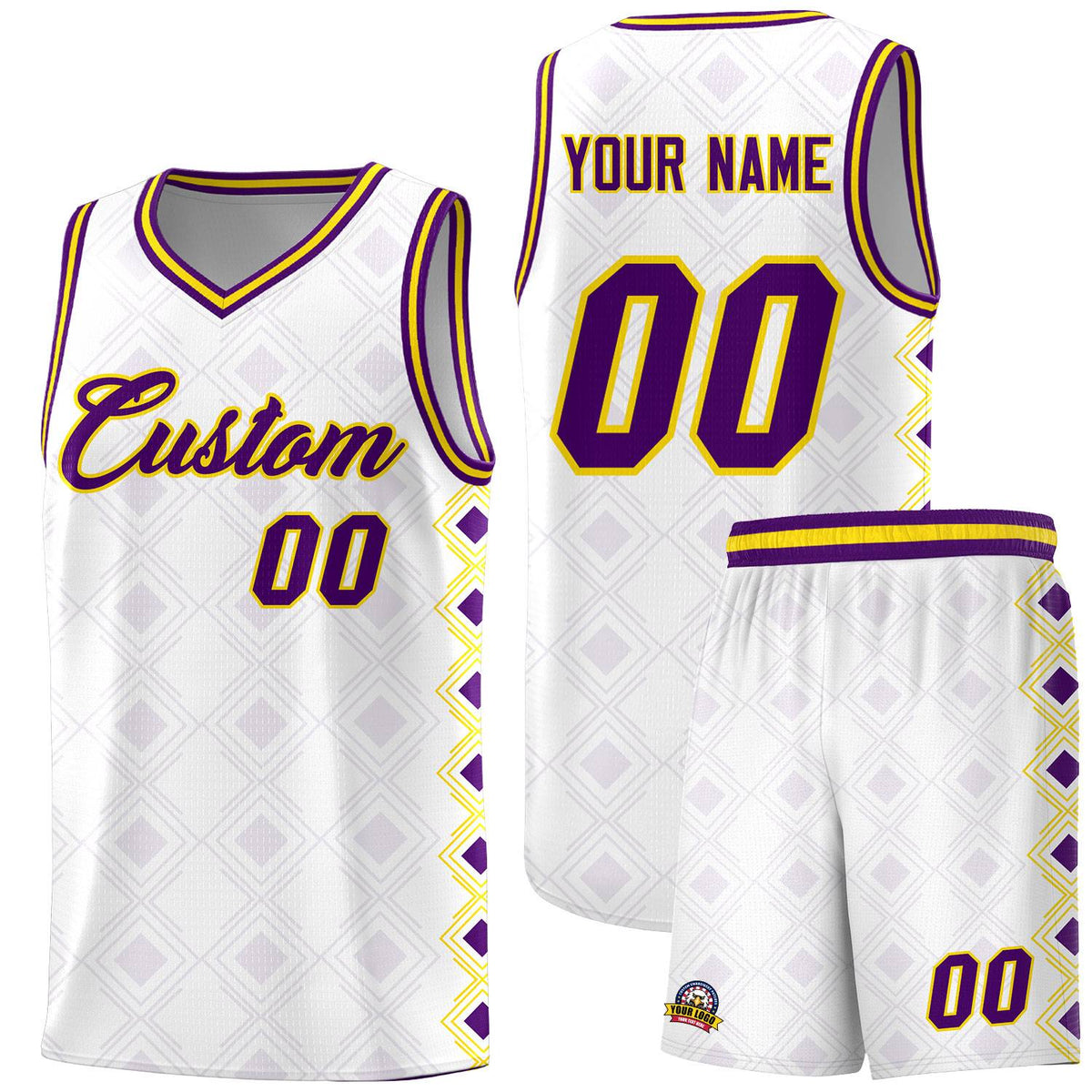Custom White Side Blocks Sports Uniform Basketball Jersey|KXKSHOP