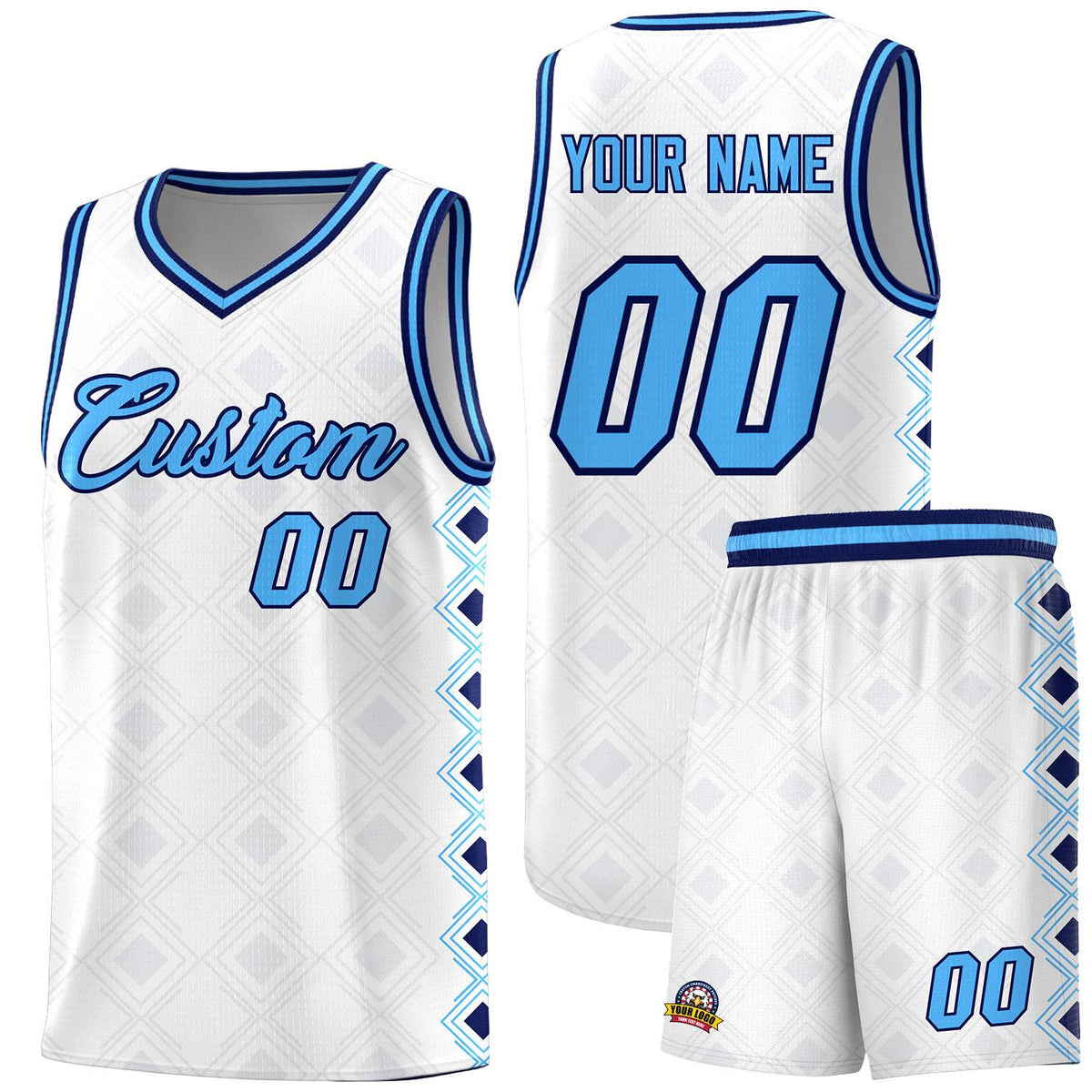 Custom White Side Blocks Sports Uniform Basketball Jersey|KXKSHOP