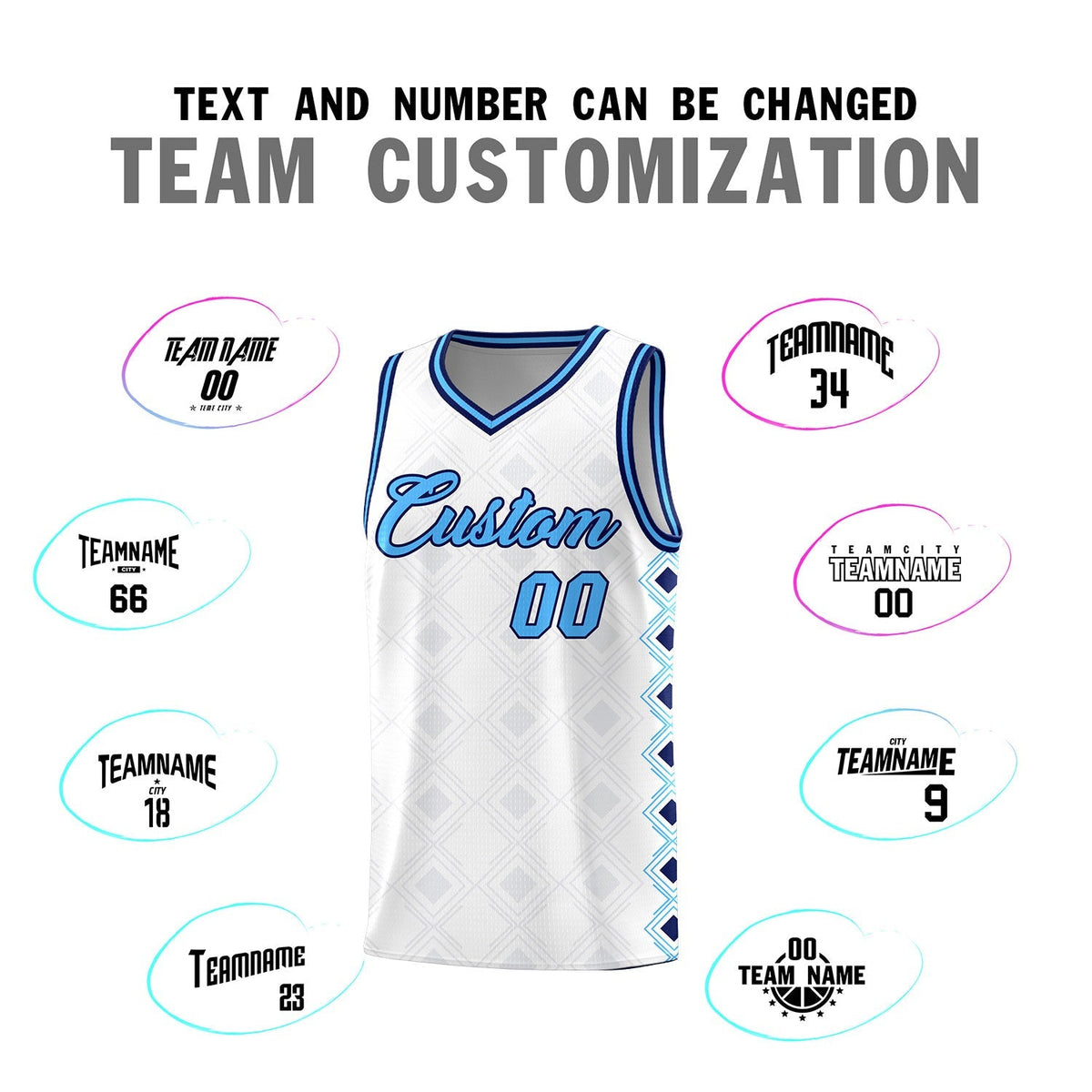 Custom White Side Blocks Sports Uniform Basketball Jersey|KXKSHOP