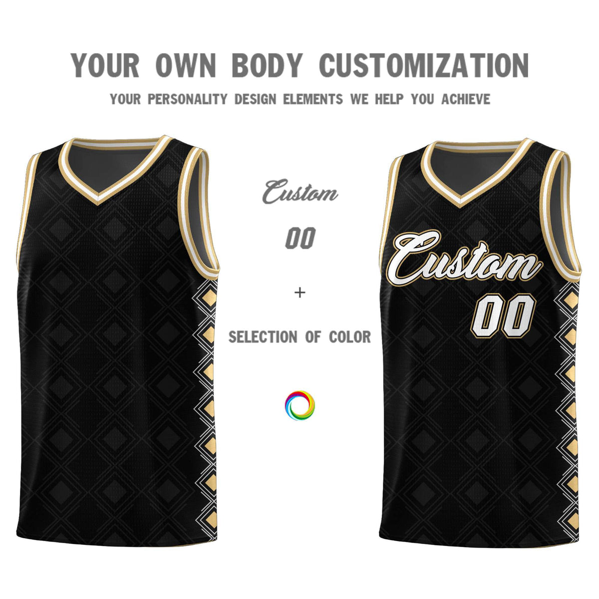 Custom Black Side Blocks Sports Uniform Basketball Jersey|KXKSHOP