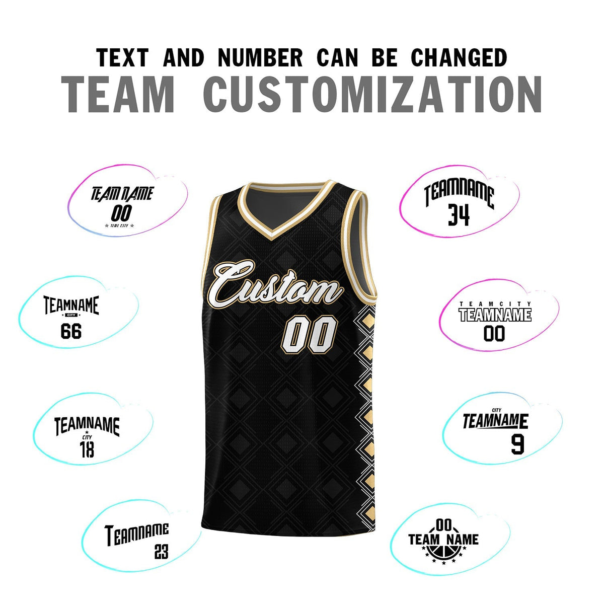Custom Black Side Blocks Sports Uniform Basketball Jersey|KXKSHOP