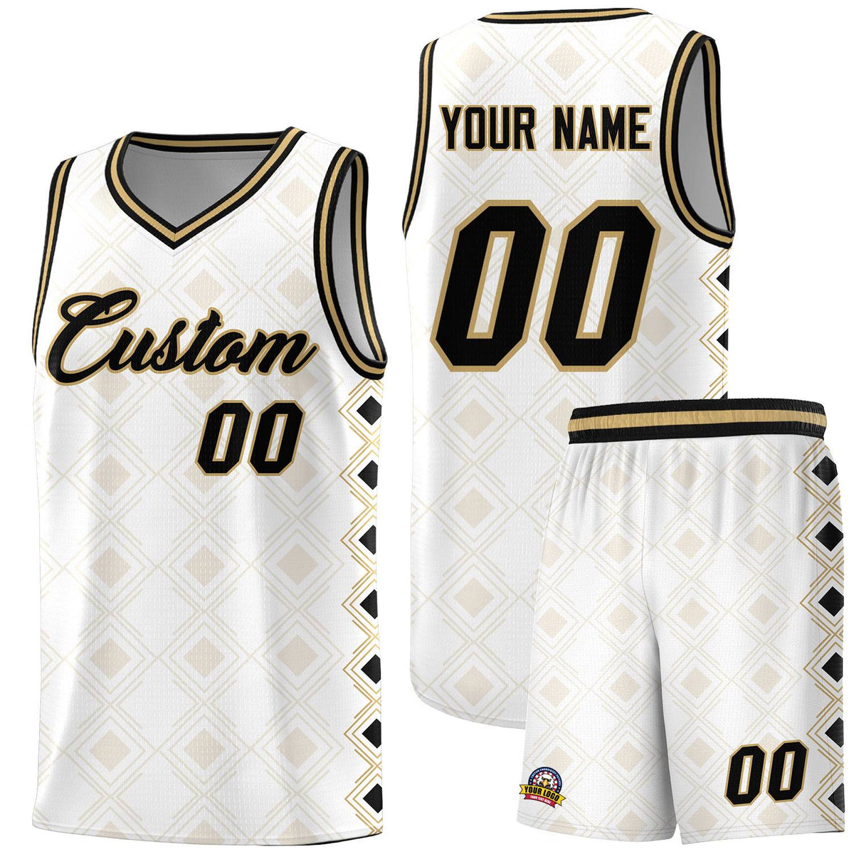 Custom White Side Blocks Sports Uniform Basketball Jersey|KXKSHOP
