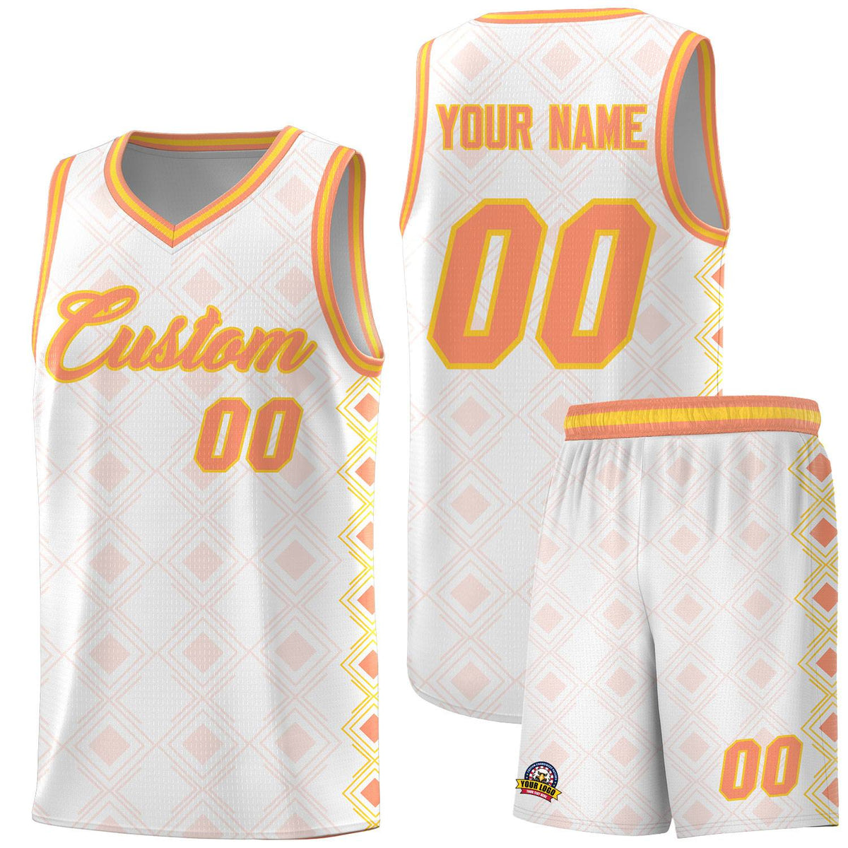 Custom White Side Blocks Sports Uniform Basketball Jersey|KXKSHOP