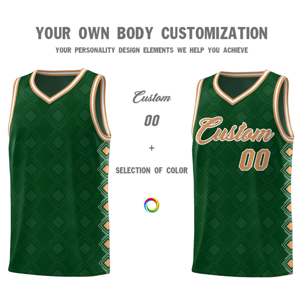 Custom Kelly Green Side Blocks Sports Uniform Basketball Jersey|KXKSHOP