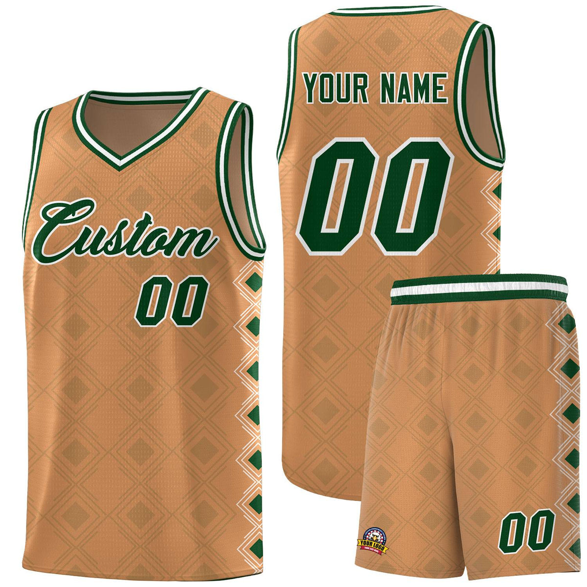 Custom Light Brown Side Blocks Sports Uniform Basketball Jersey|KXKSHOP