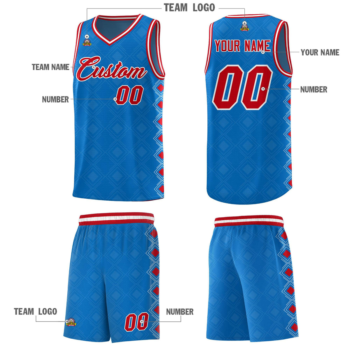 Custom Royal Side Blocks Sports Uniform Basketball Jersey|KXKSHOP