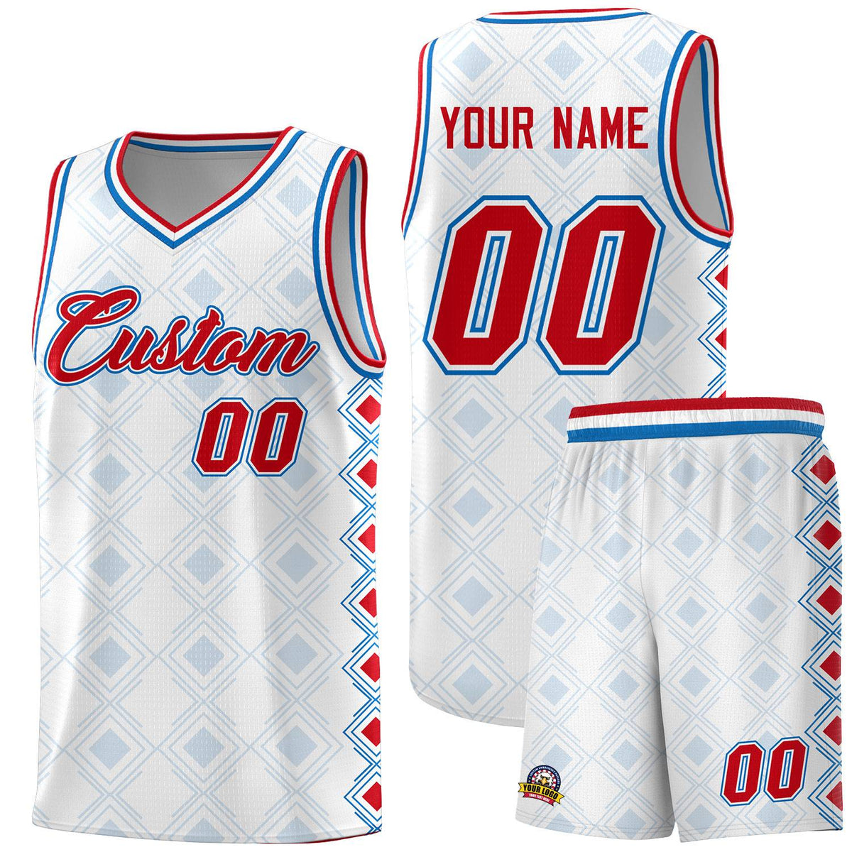 Custom White Side Blocks Sports Uniform Basketball Jersey|KXKSHOP