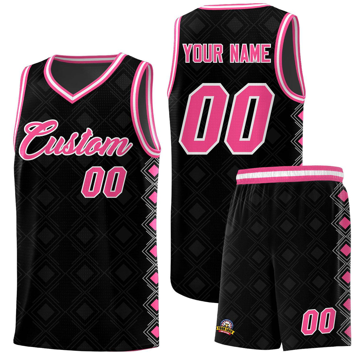 Custom Black Side Blocks Sports Uniform Basketball Jersey|KXKSHOP