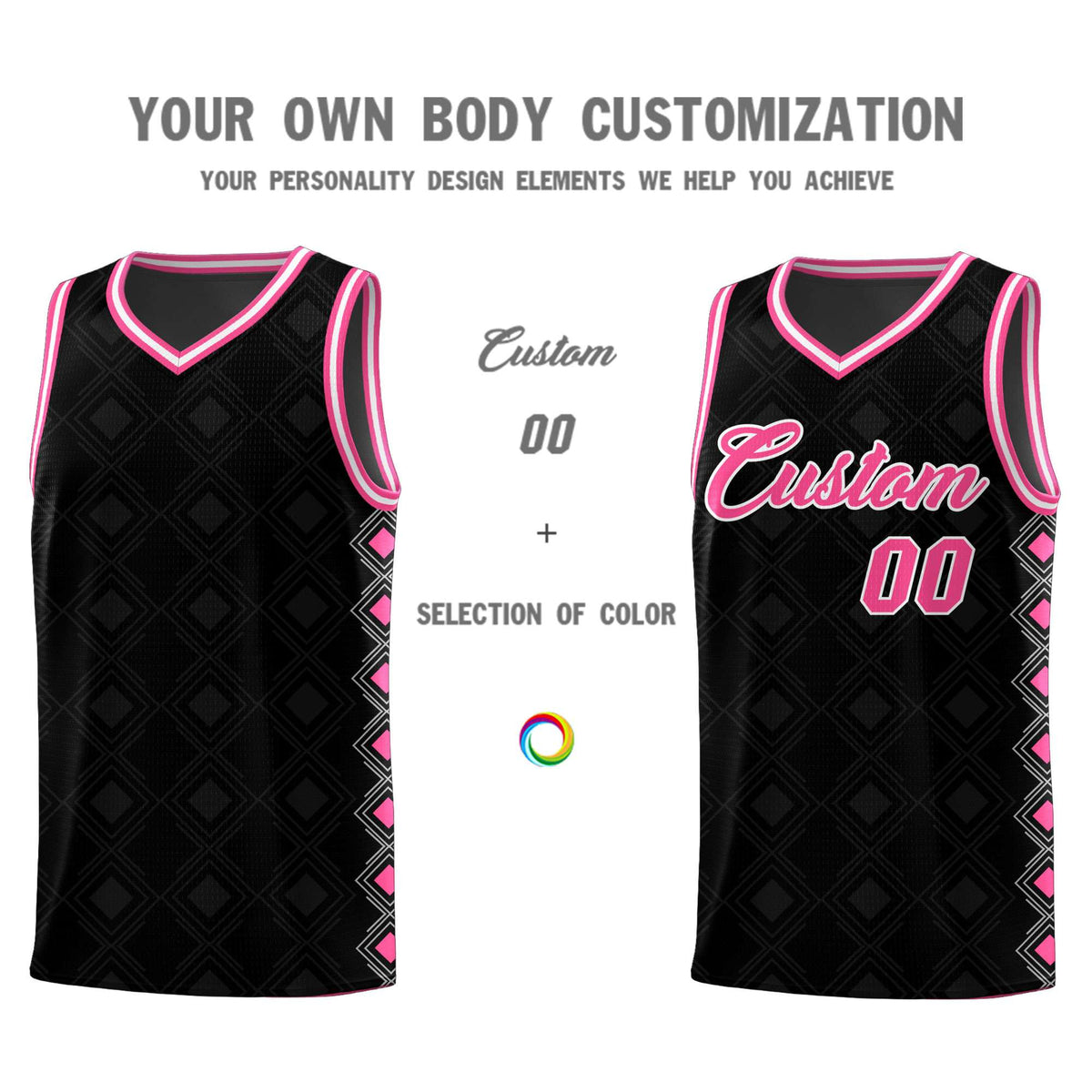 Custom Black Side Blocks Sports Uniform Basketball Jersey|KXKSHOP