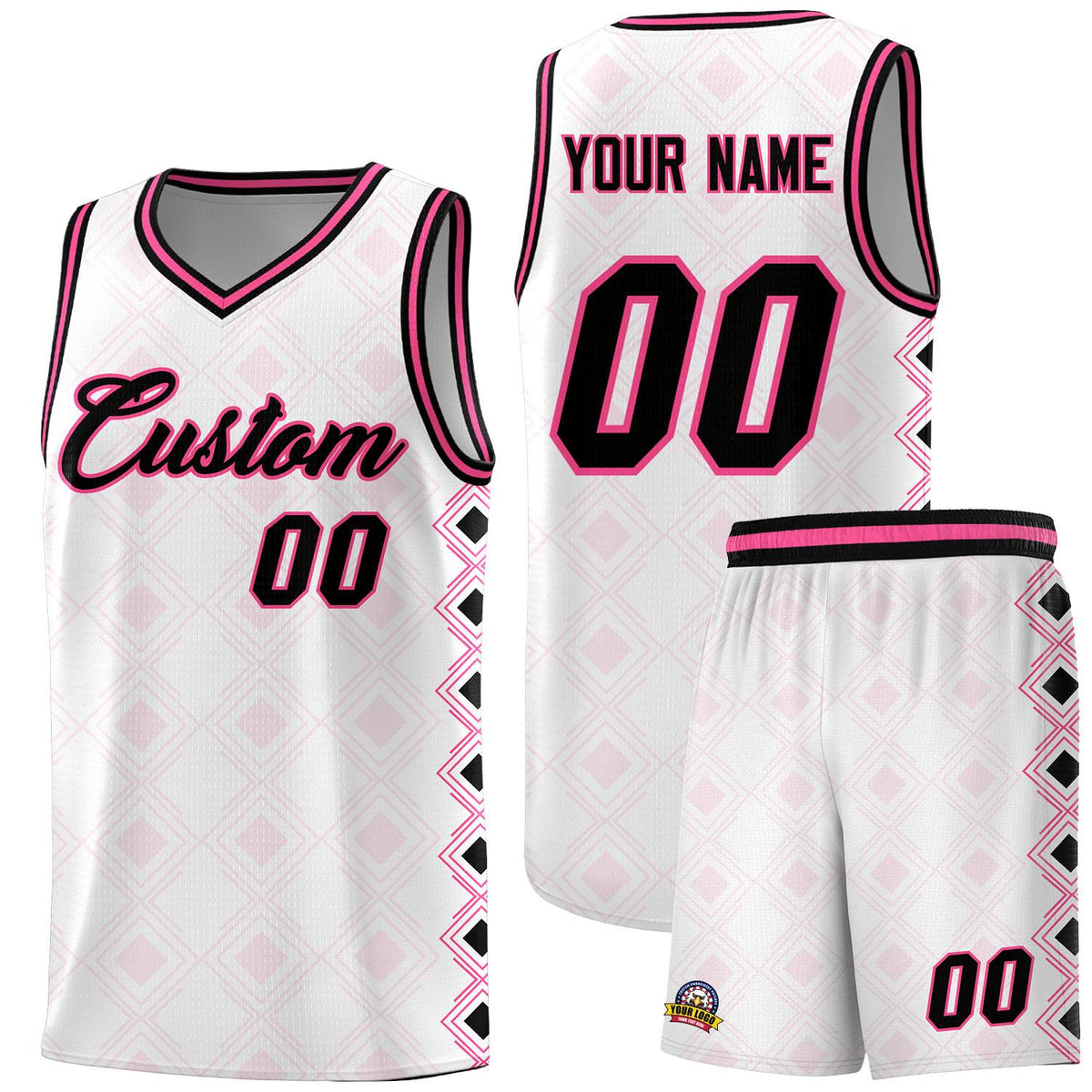 Custom White Side Blocks Sports Uniform Basketball Jersey|KXKSHOP