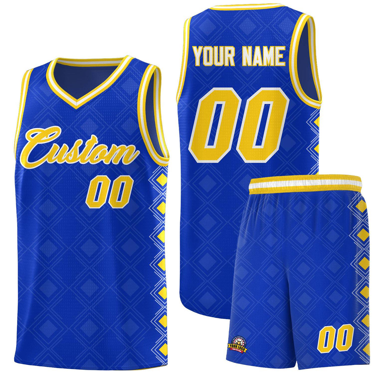 Custom Royal Side Blocks Sports Uniform Basketball Jersey|KXKSHOP