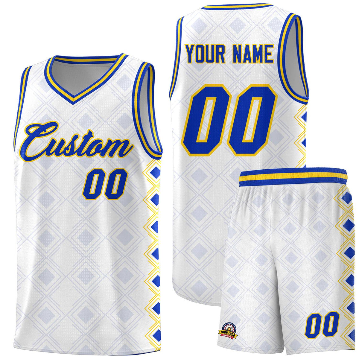 Custom White Side Blocks Sports Uniform Basketball Jersey|KXKSHOP