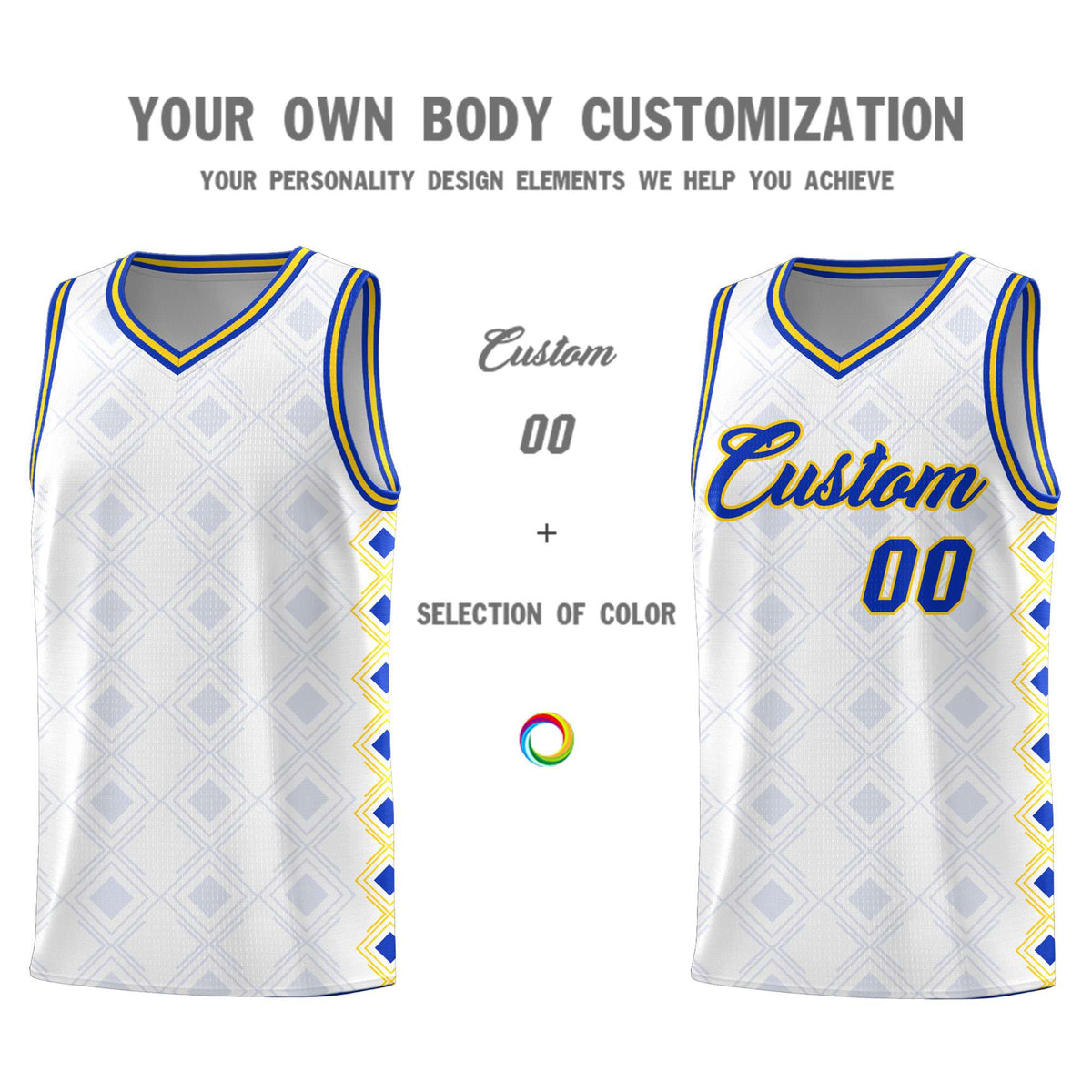 Custom White Side Blocks Sports Uniform Basketball Jersey|KXKSHOP