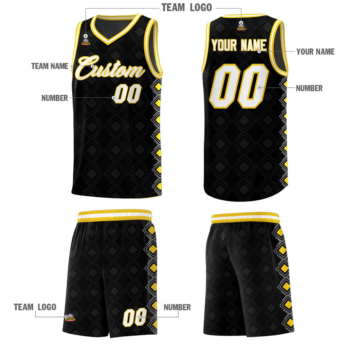 Custom Black Side Blocks Sports Uniform Basketball Jersey|KXKSHOP