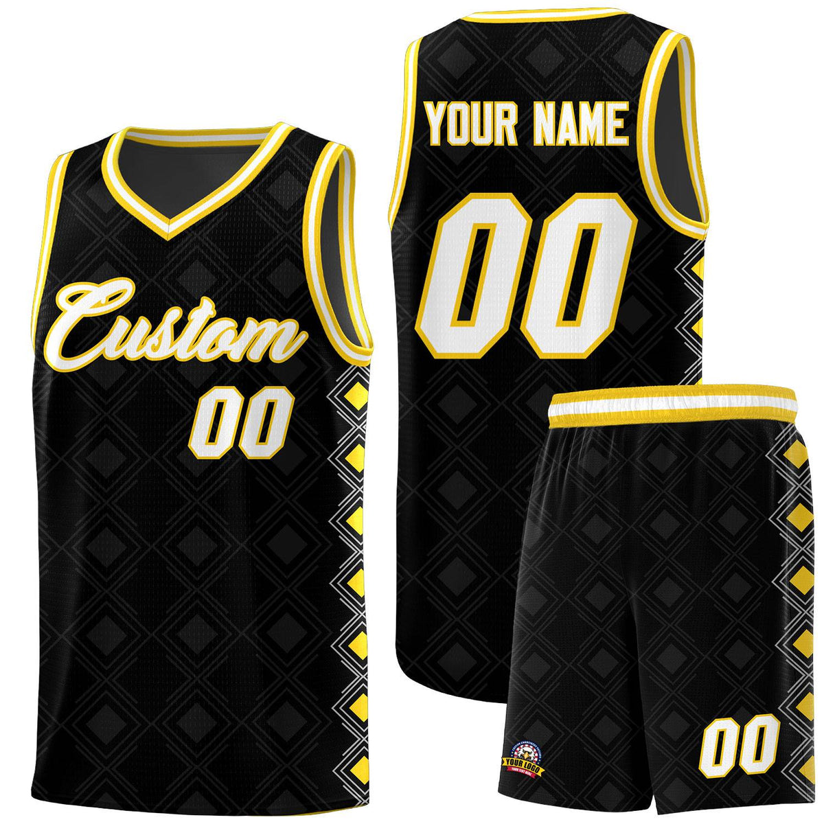 Custom Black Side Blocks Sports Uniform Basketball Jersey|KXKSHOP