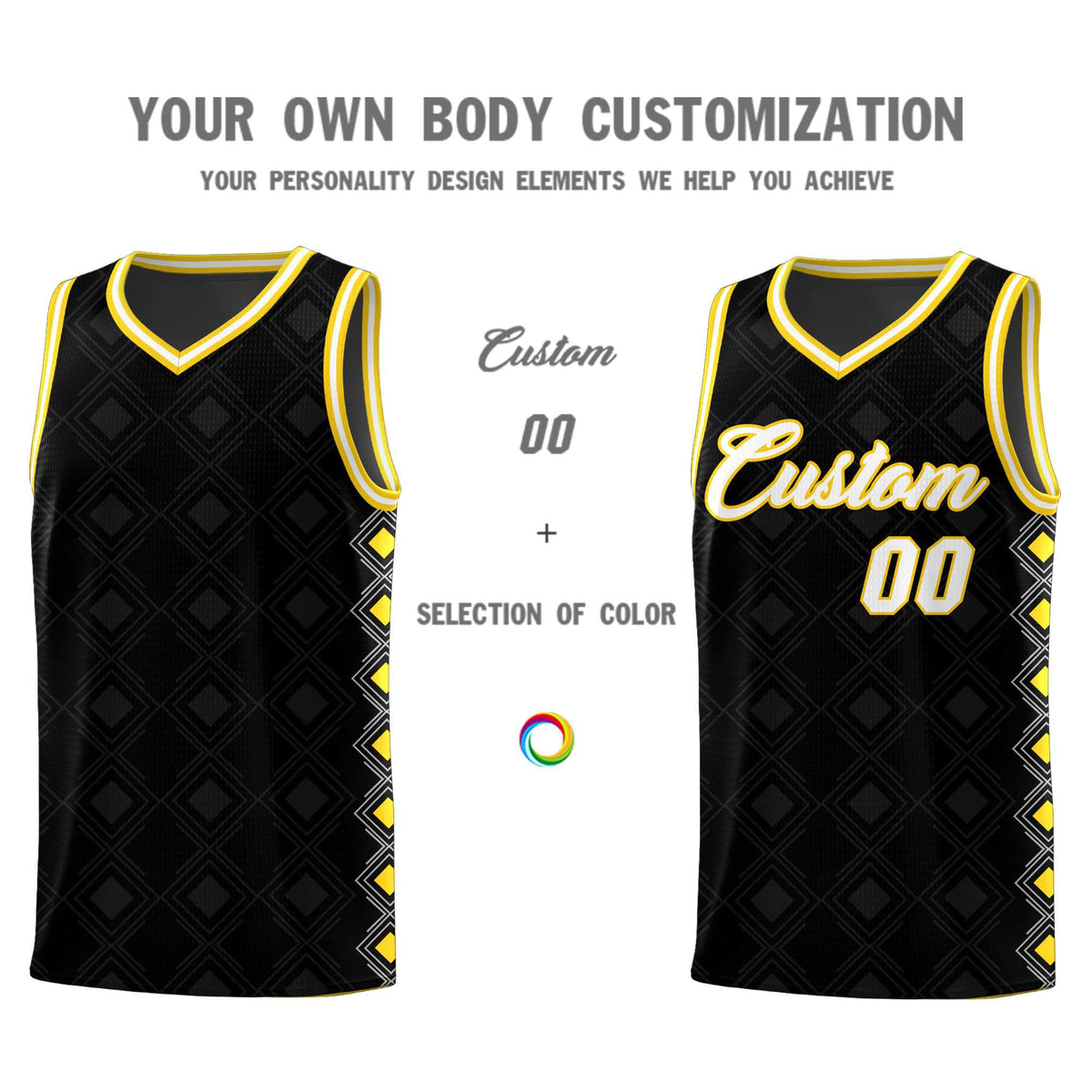 Custom Black Side Blocks Sports Uniform Basketball Jersey|KXKSHOP