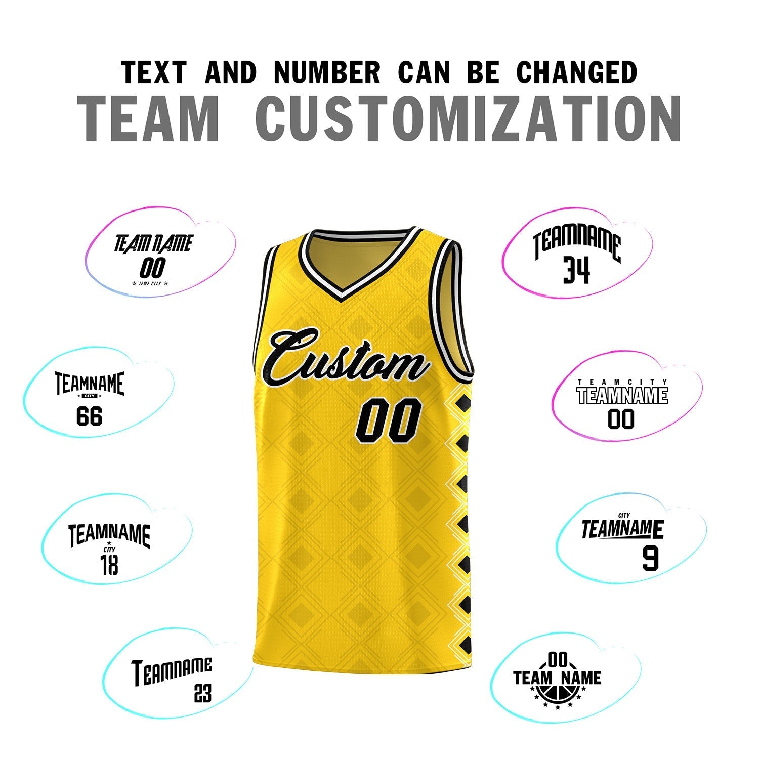 Custom Gold Side Blocks Sports Uniform Basketball Jersey|KXKSHOP