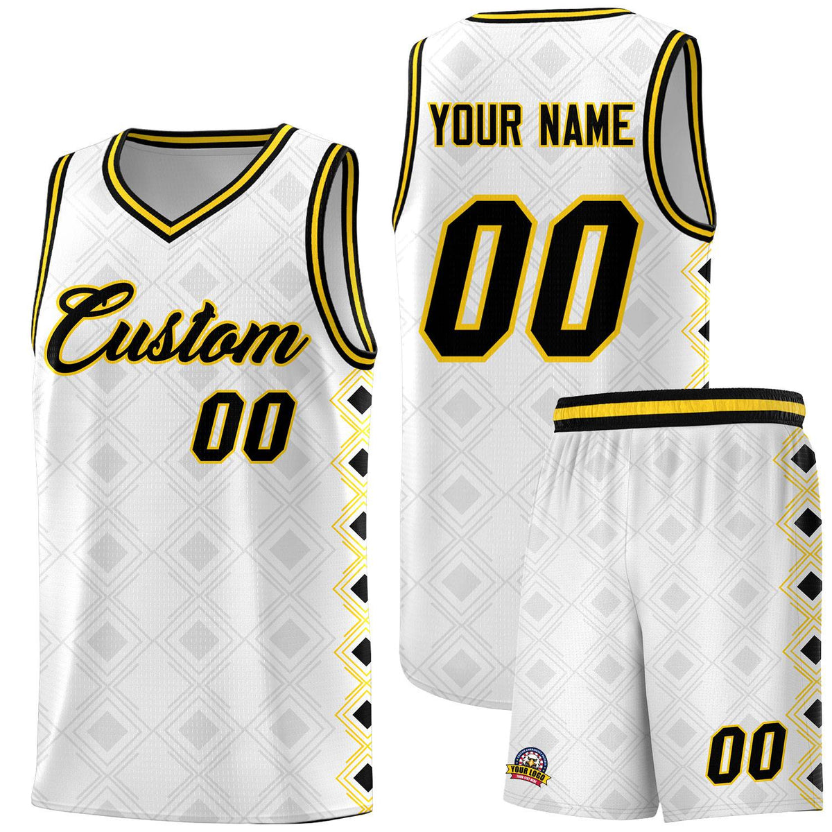 Custom White Side Blocks Sports Uniform Basketball Jersey|KXKSHOP