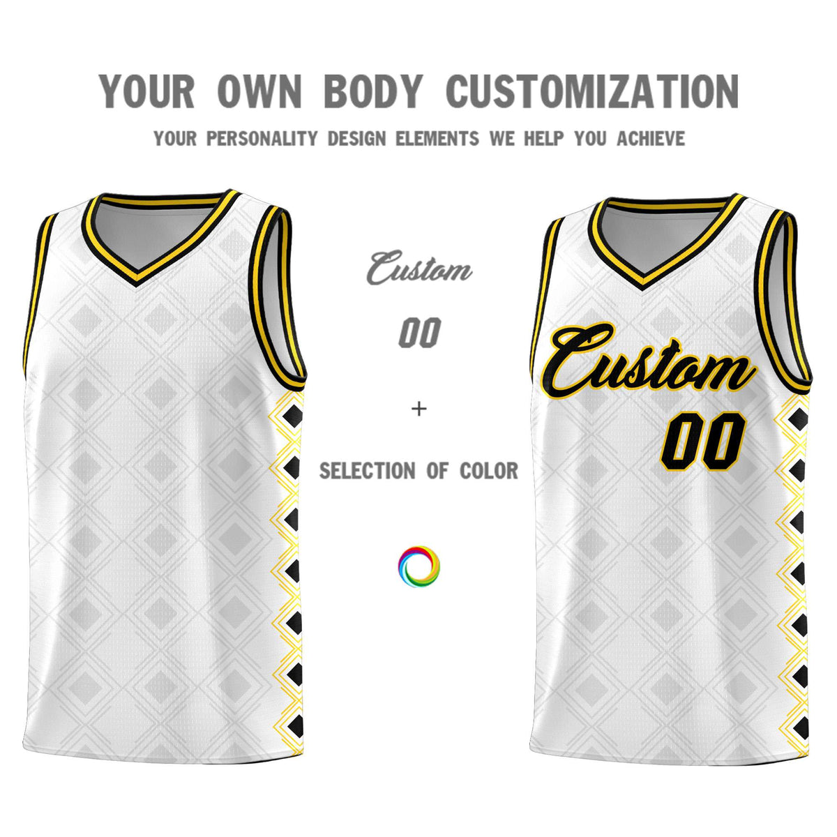 Custom White Side Blocks Sports Uniform Basketball Jersey|KXKSHOP