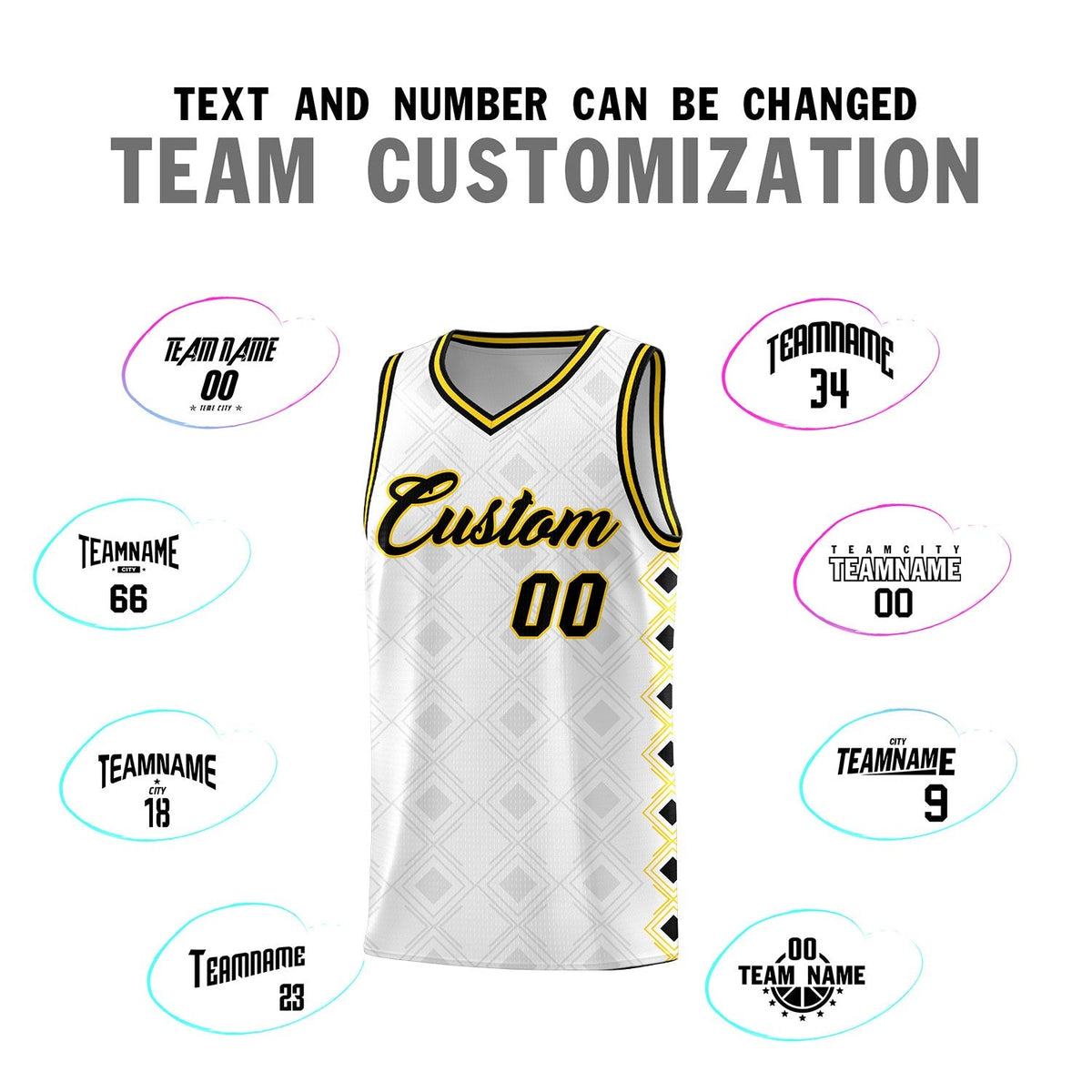 Custom White Side Blocks Sports Uniform Basketball Jersey|KXKSHOP