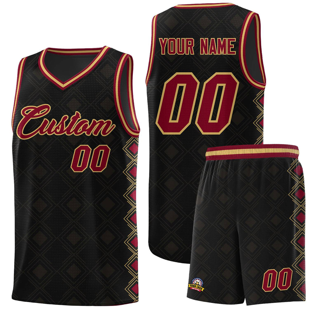 Custom Black Side Blocks Sports Uniform Basketball Jersey|KXKSHOP