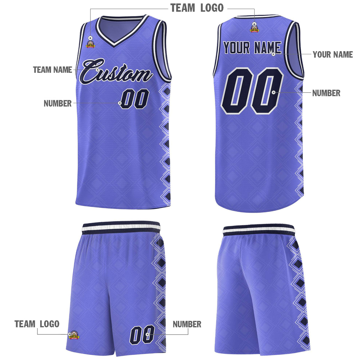 Custom Purple Side Blocks Sports Uniform Basketball Jersey|KXKSHOP