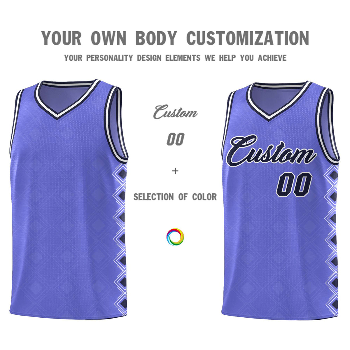 Custom Purple Side Blocks Sports Uniform Basketball Jersey|KXKSHOP