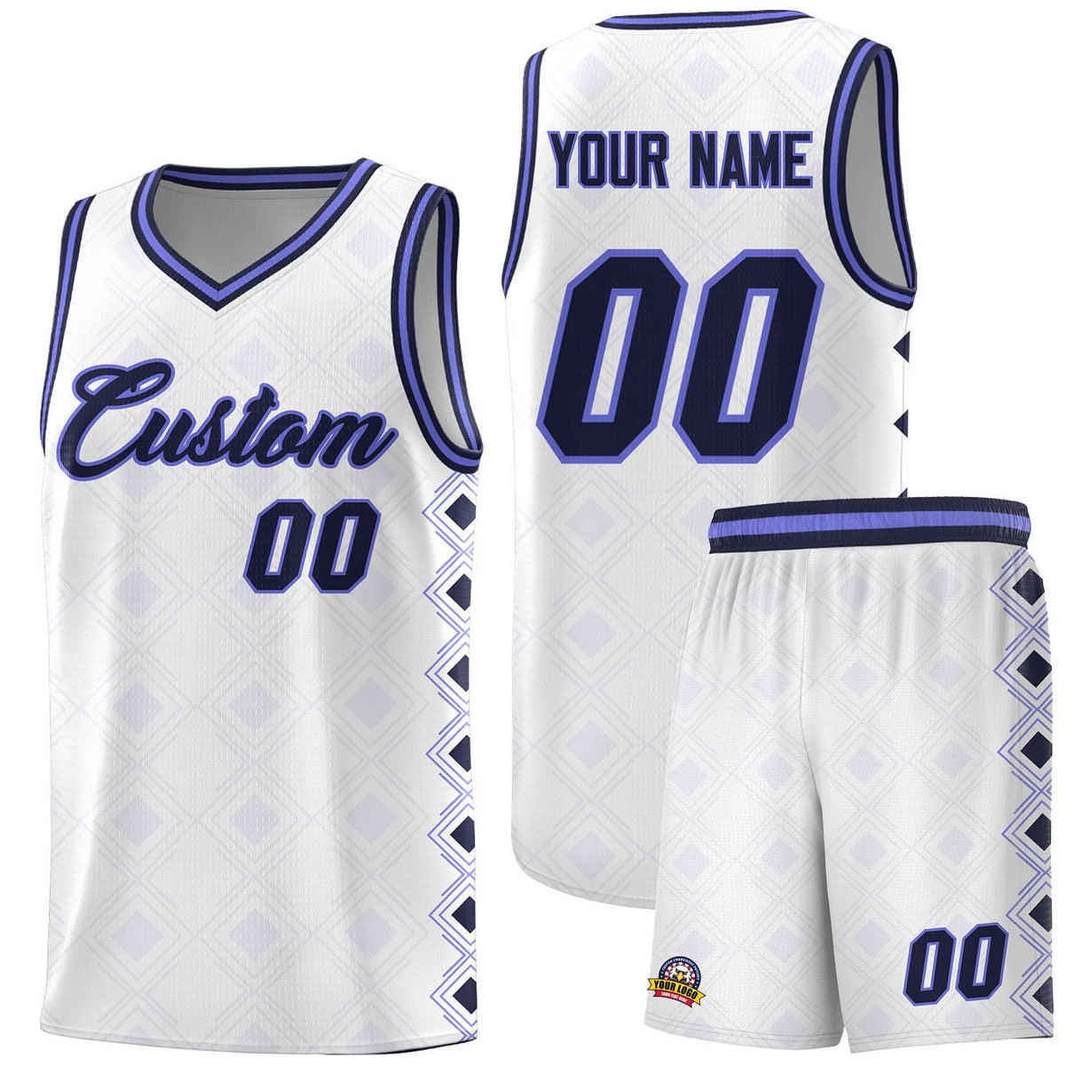 Custom White Side Blocks Sports Uniform Basketball Jersey|KXKSHOP