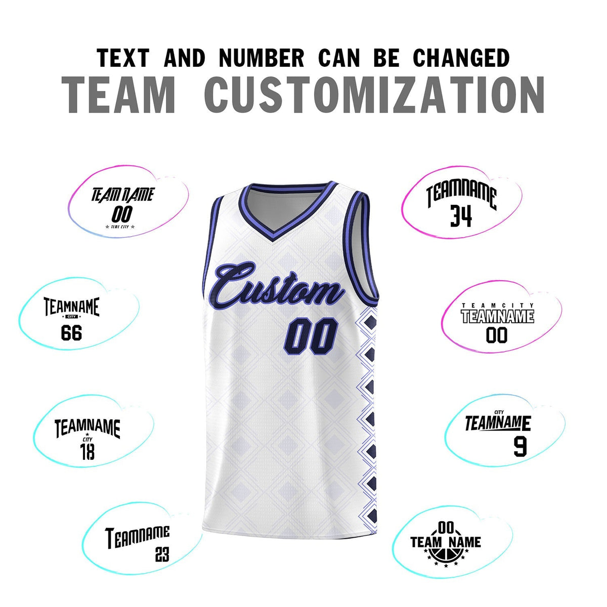 Custom White Side Blocks Sports Uniform Basketball Jersey|KXKSHOP