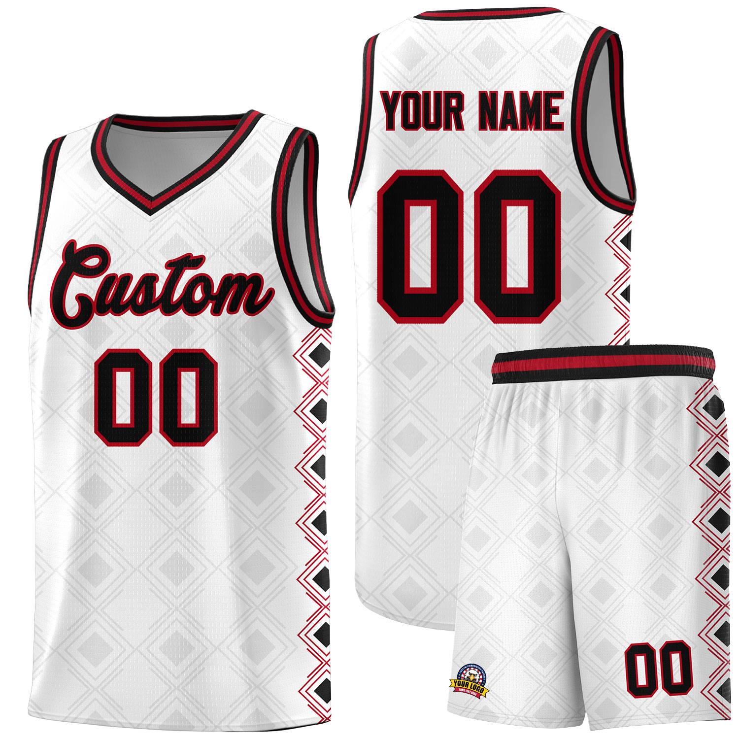 Custom White Side Blocks Sports Uniform Basketball Jersey|KXKSHOP