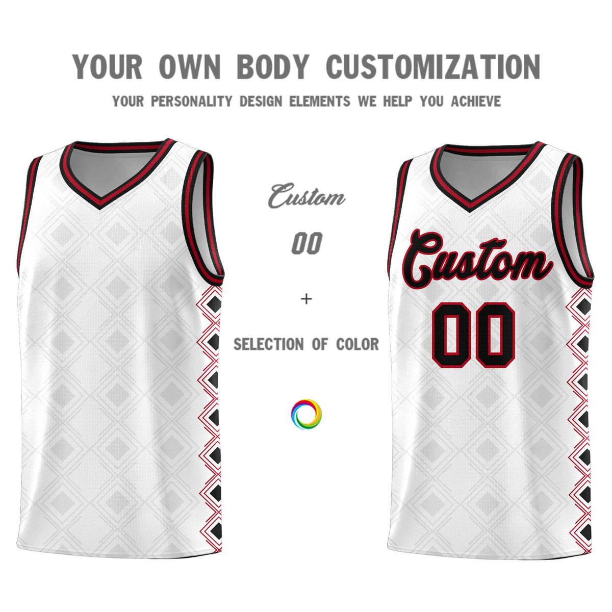 Custom White Side Blocks Sports Uniform Basketball Jersey|KXKSHOP