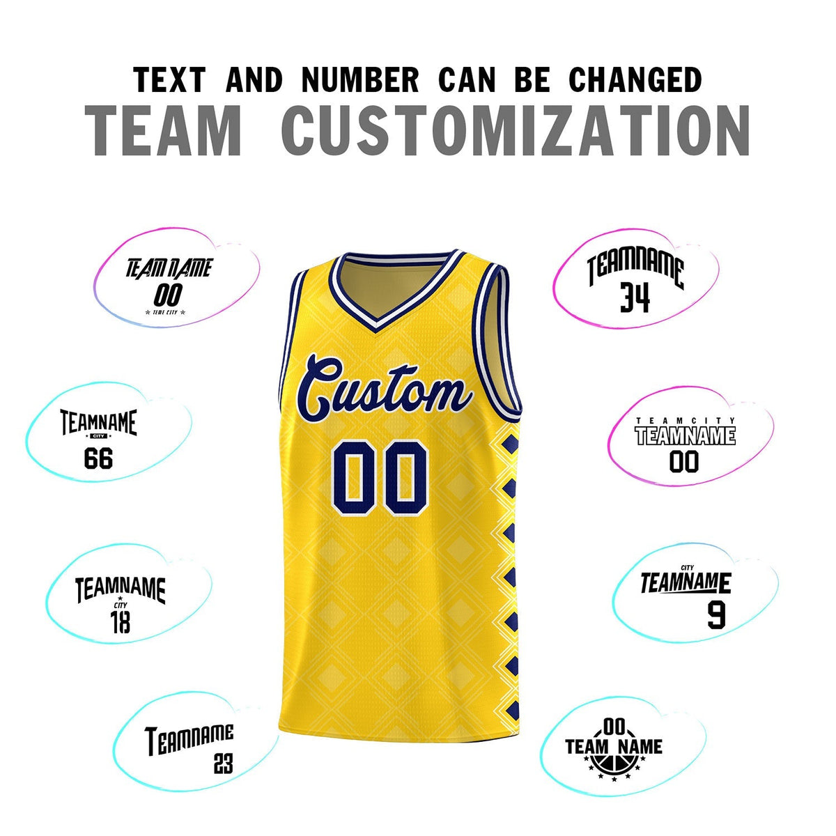 Custom Gold Side Blocks Sports Uniform Basketball Jersey|KXKSHOP