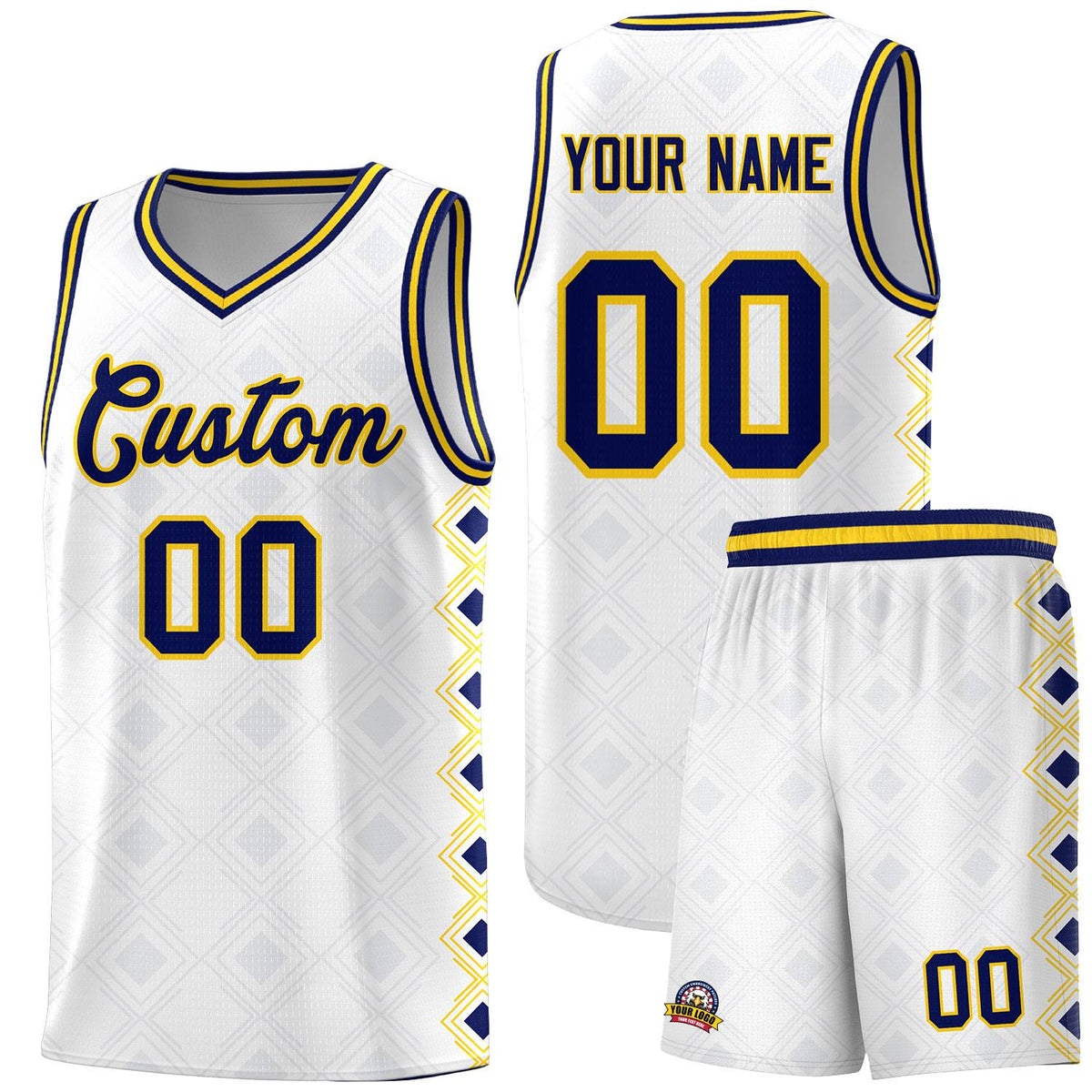 Custom White Side Blocks Sports Uniform Basketball Jersey|KXKSHOP